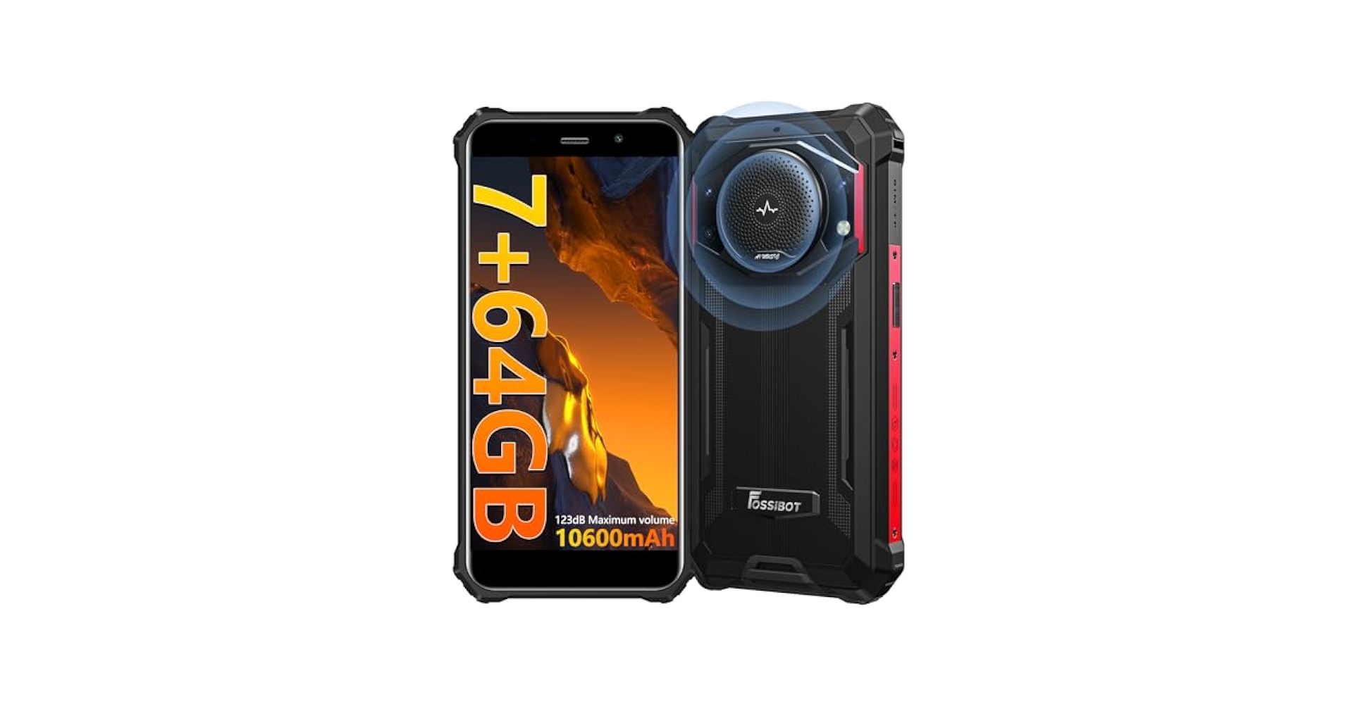 美品 Fossibot F101P タフネススマホ FOSSiBOT F101P 123dB Speaker 10600mAh Large battery 7GB+64GB