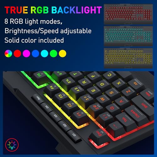 Image of Redragon S151 PRO 3-Mode Wilreess Gaming Keyboard & Mouse Combo, 104 Keys K525 RGB Membrane Keyboard and 10000 DPI M616 Gaming Mouse Bundle