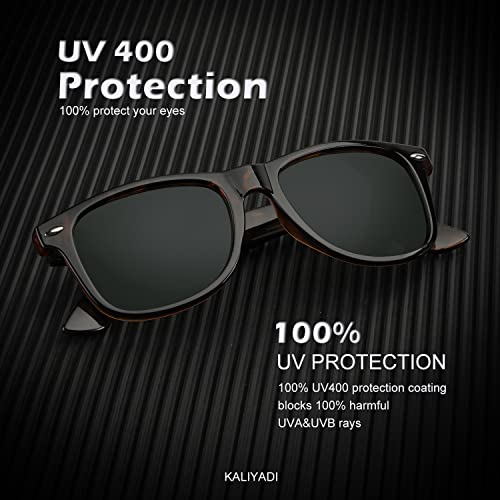 Image of KALIYADI Polarized Sunglasses for Men and Women Matte Finish Sun glasses Color Mirror Lens UV Blocking (3 Pack)