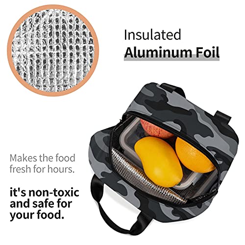 Duduho Camo Camouflage Lunch Bag Compact Tote Bag Reusable Lunch Box Container For Women Men School Office Work #TOP2