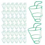 LNQ LUNIQI 36 Stück Infusionsflaschen Netz, Kunststoff Hängenetz Für Infusionsflasche Netzabdeckung Wiederverwendbare Infusionsnetzwerk Tragbarer Infusionsständer Hängenetz, Grün