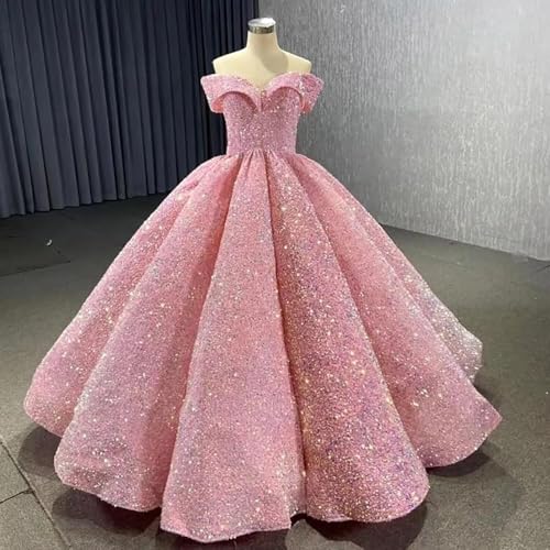 Sequin Quinceanera Dresses Ball Gown with Cape Beaded Off Shoulder Prom Dresses Sparkly Puffy Sweet 15 16 Dresses4