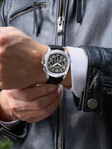 Image of French Connection Megachron | Black Dial | Chronograph | Black Leather Strap | Watch for Men - FCD5BL
