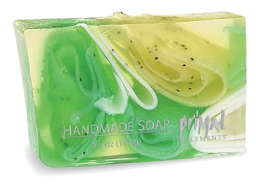 Primal Elements Jabón en barra en envoltura retráctil, semillas de hierba de limón y arándano, 6 onzas