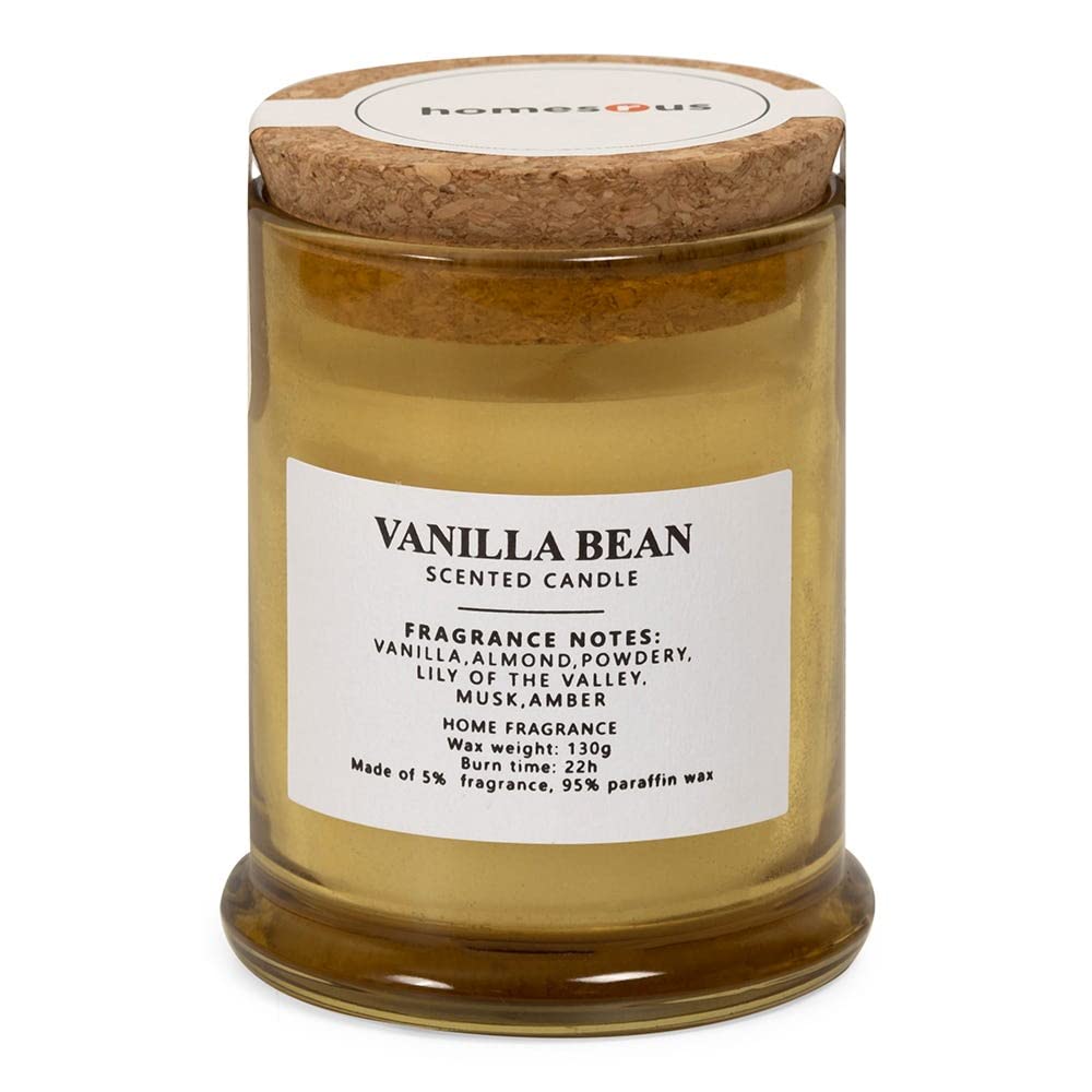 Homes r us Lush Vanilla Bean Jar Candle, Cream - 130 Gm-5110400802168