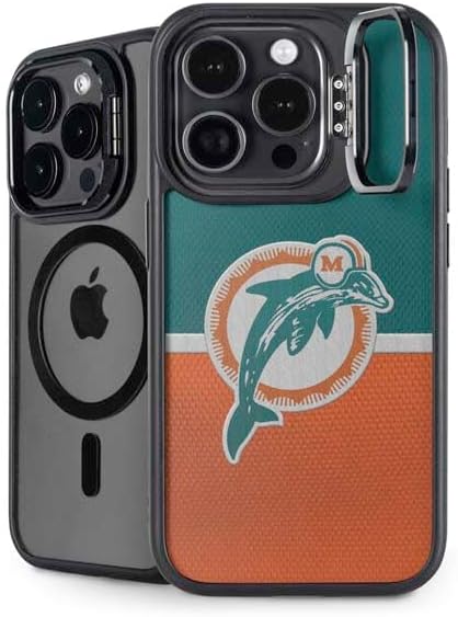 Skinit Kickstand Phone Case Compatible with iPhone 16 Pro Max - Officially Licensed NFL Miami Dolphins Vintage Design
