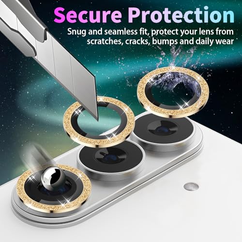 Anneau objectif Galaxy S26 Plus avec plateau d'installation or pailleté