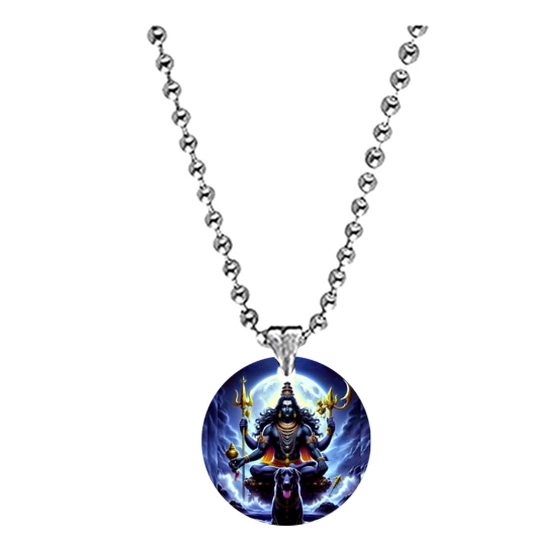 Abhiora FashionLord Kaal Bhairav with Vahan Dog Bead Chain Acrylic Pendant for Men Women | Religious Spiritual Symbolic Charm for Gifting and Personal Styling-image-39