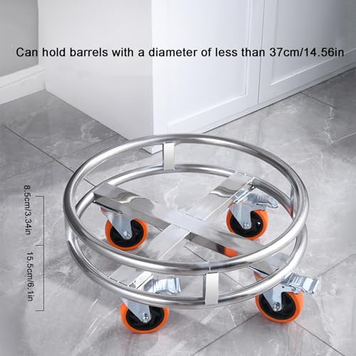 Heavy-Du Chariot à roulettes pour casseroles et tonneaux – Capacité de charge de 300 kg – Chariot Sto parfait pour déplacer et nizer les seaux de cuisine et d'entrepôt