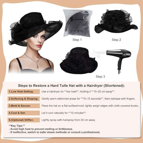 Sombrero Derby para Mujer 2025 Ecuestre Tea Party miniatura 5