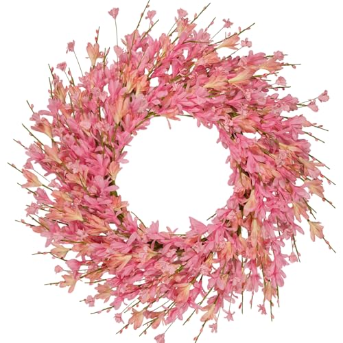 wwmira 24 Inch Artificial Pink Forsythia Flower...