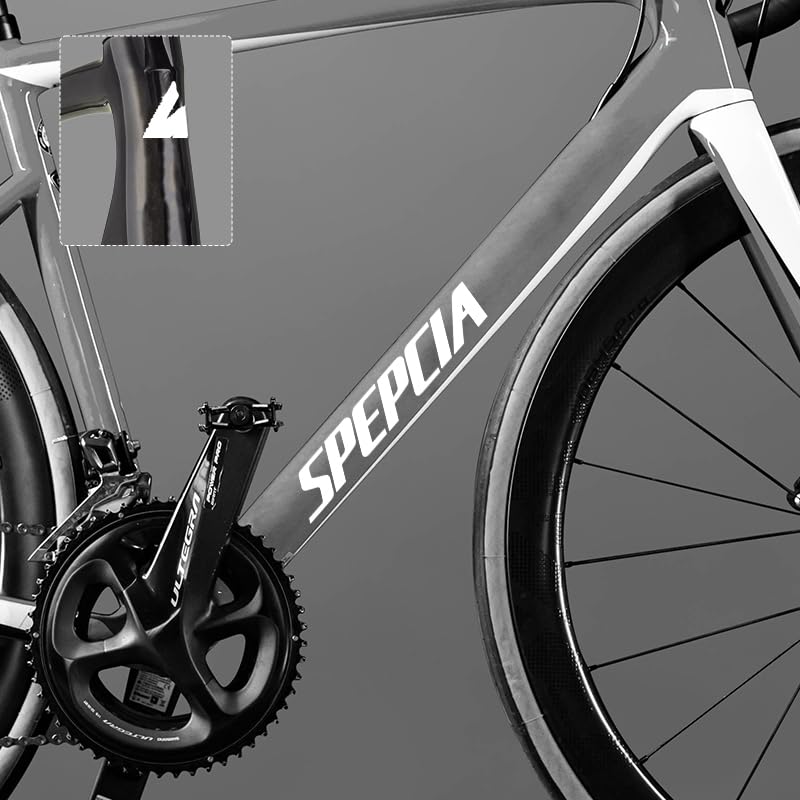 for Specialized Tarmac SL6 Road Bike | Color-Changing Frame Logo Decals, UV-Resistant, Precision-Cut, Multiple Colors for Custom Style (White)