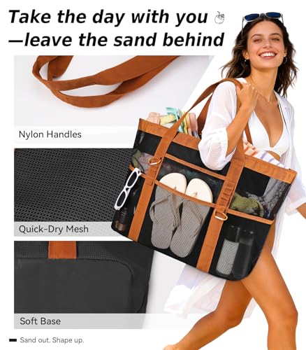 Yeendibo Chic XX-Large Mesh Canvas Tote