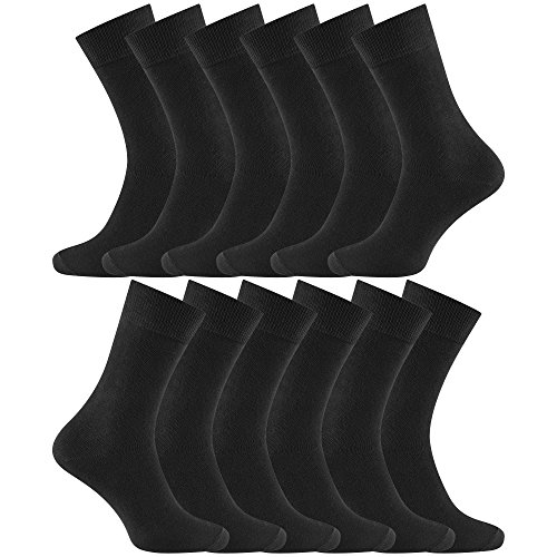 Charles Wilson Chaussettes Essential Pack de 12 Paires (6-8.5, Black (0619),39-42