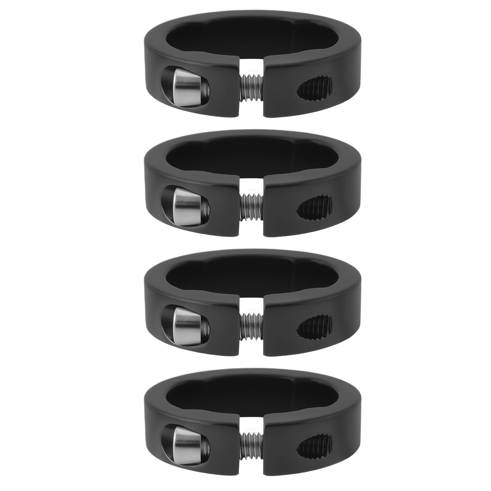 ECSiNG 2 Pair 22.2MM Bike Grips Clamping Rings for Bike Lock-On Grip System Bicycle Handlebar Accessories Aluminum Alloy Black