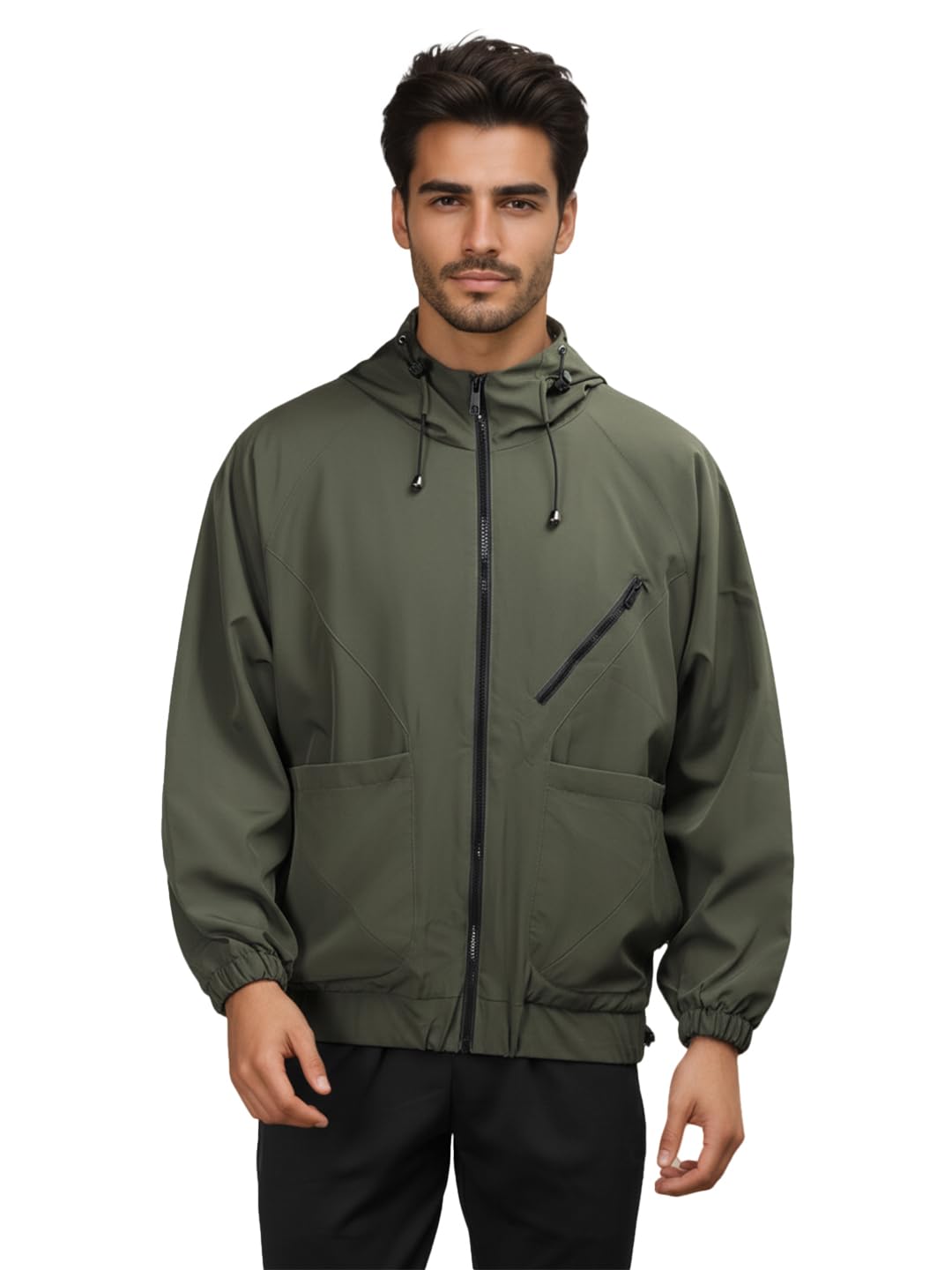 chkokko Sunscreen Jacket for Men Windcheater Hooded Zipper Sports Jacket | UV Protection | Sun Protective | Lightweight Water Resistant | Riding Biker | Outdoor Travel Gym Running-picture-59
