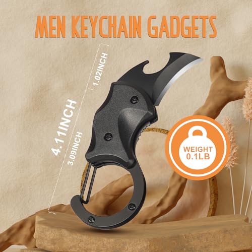 Christmas Stocking Stuffers Gifts for Men Him, Small Pocket Multitool Knife for Men Dad Gifts, Keychain Box Cutter with Bottle Opener, Cool Gadgets for EDC Camping Hiking