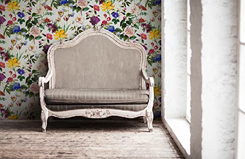 Papier peint moderne fleuri haut de gamme texture intissée épaisse