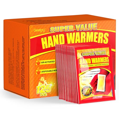 Hand Warmers Disposable 125Pcs, Long-Lasting Up to 12 Hours for Warm Body, Safe Portable Hand Warmers for Hand and Foot, Heater for Camping, Fishing, Winter for Women Men Mom Dad