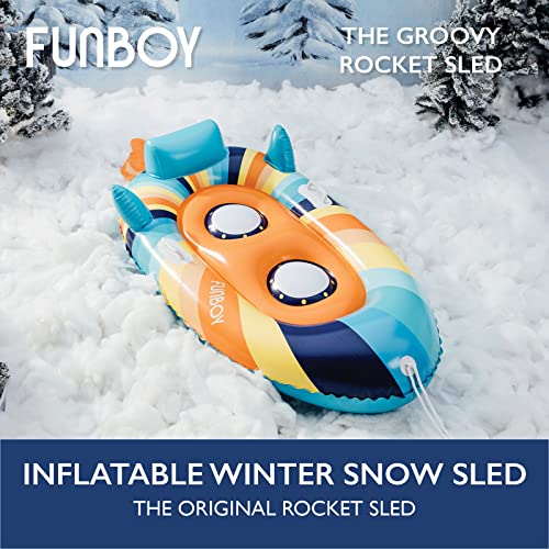 Funboy Winter Fun Inflatable Snow Sled, Two Pack, Rocket Groovy #TOP1