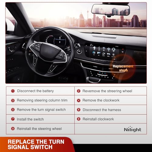 Image of Nilight Turn Signal Switch for 2007-2014 Chevy Suburban GMC Yukon XL | Compatible with 2007 2008 2009 2010 2011 2012 2013 2014 Tahoe Cadillac Escalade Blinker Windshield Wiper Switches