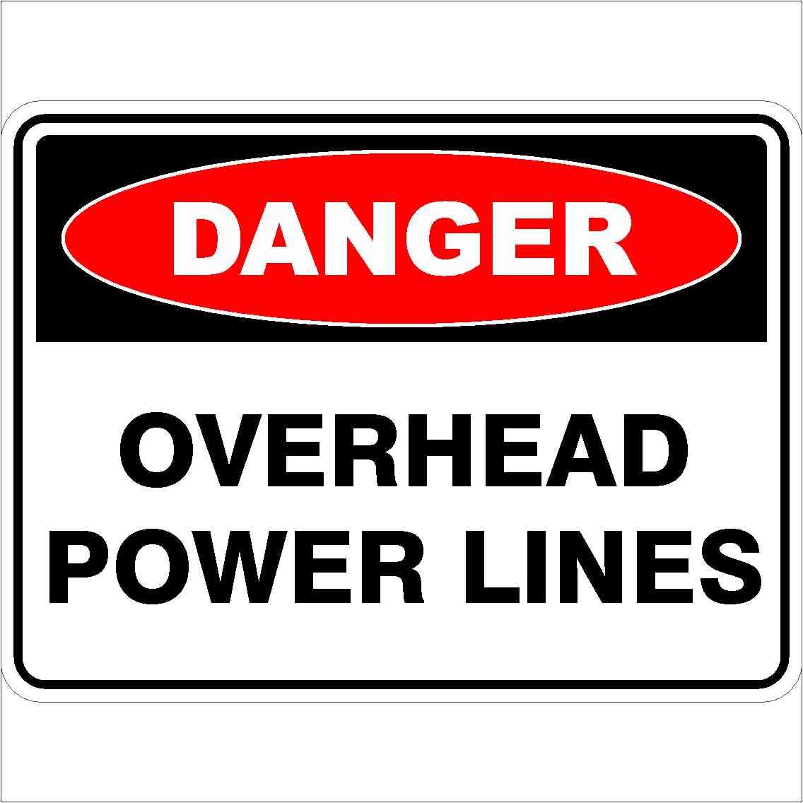 Overhead Power Lines Danger Signs Metal Tin Sign 8 x 12 inch for Industrial & Commercial