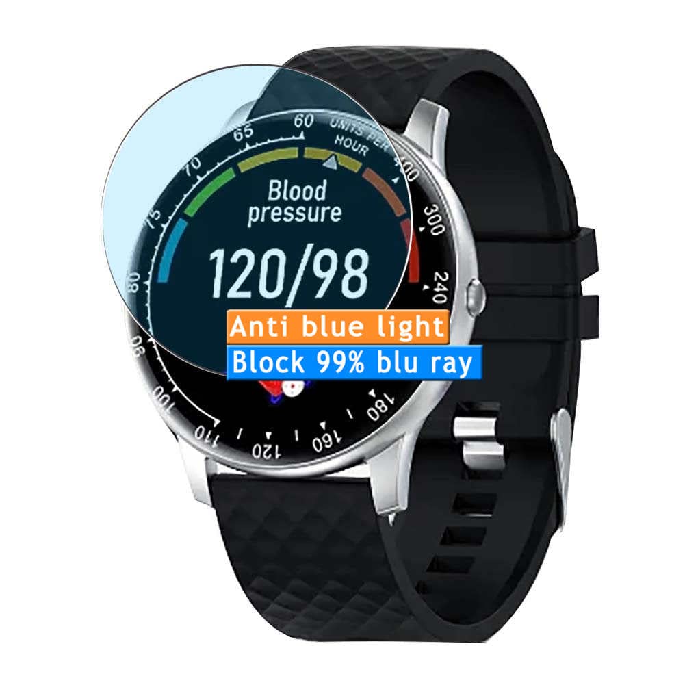 3-Pack Anti Blue Light Screen Protector, compatible with Burxoe H30 1.28" Smartwatch Smart Watch TPU Film Protectors Sticker [ Not Tempered Glass ]