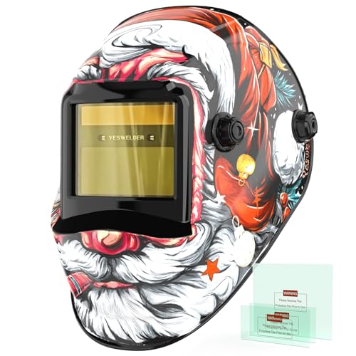 Image of YESWELDER Auto Darkening Welding Helmet, Blue Light Blocking, 1 /1 /1 /1 True Color Solar Powered Welding Hood with 2 Arc Sensors, Wide Shade 3.5 /9-14 Welder Mask for TIG MIG ARC and Grind