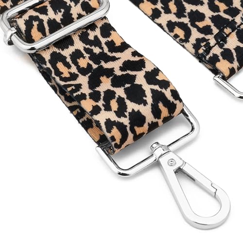 Silvery Buckles Wide Shoulder Strap Adjustable Replacement Belt Crossbody Canvas Bag Handbag3