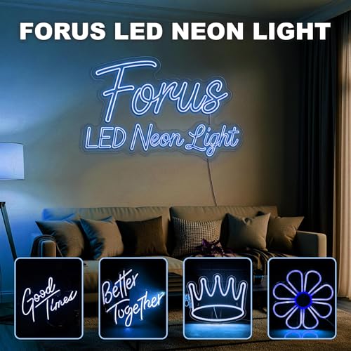 Image of Forus 5 Meter LED Neon Strip Light Blue - Waterproof Flexible Cuttable Rope Light for Wall Decor, Outdoor Lighting, Diwali Lights, Festival Decoration, Room & Shop Signage - 6 Month Warranty