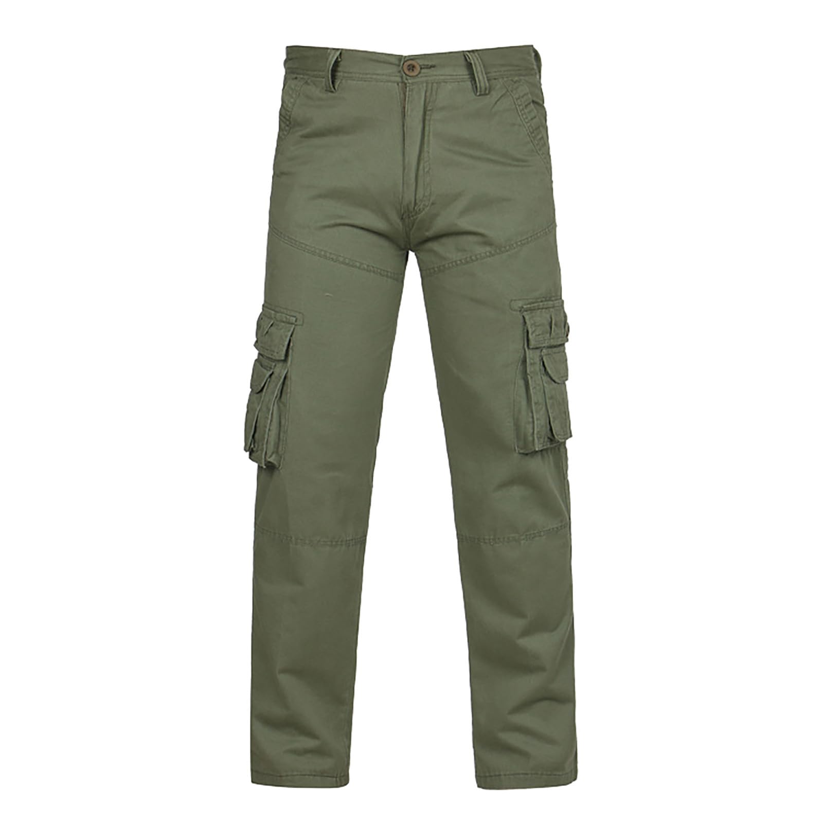 Modische Herren-Freizeithose mit Knöpfen Taschen, Lange Cargo-Hose