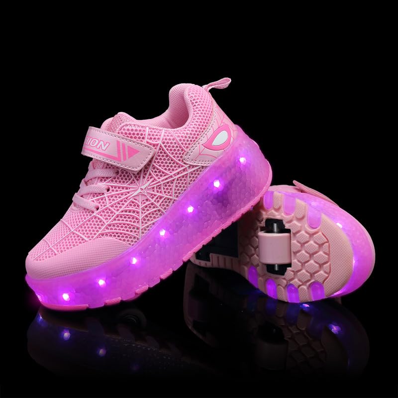 Image of Spider Roller Skates Light up Shoes with USB Chargable Led Sport Sneaker for Boys Girls Kids Birthday Thanksgiving Christmas Day Best Gift