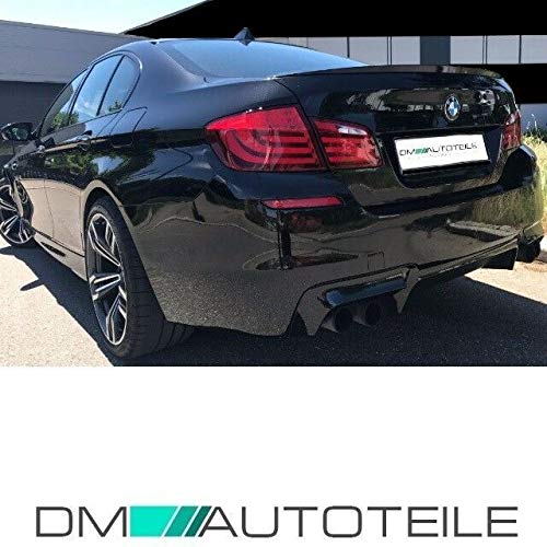 DM Autoteile Umbau Heckdiffusor 4 Rohr Duplex Schwarz Matt passt für 5er F10 F11 außer M5