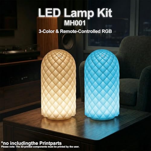 Image of LED Lamp Kit 001 for Bambu Lab MH001, 3D Printer Light Kit, MakerWorld DIY Hardware Lamp Kit,Round Light for 3D Printing USB 5V LED Kit 001 with Power-Off Memory Dimmable 3 Color