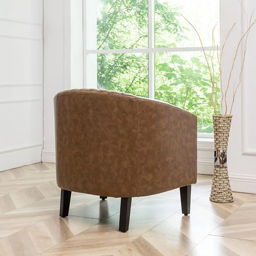 Sillón Plegable Cuero Sintético Café miniatura 4