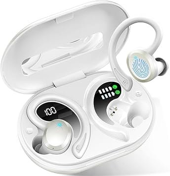 Wireless Earbuds, Sport Bluetooth 5.4 Headphones 2026 New Bluetooth Earbuds with 56Hrs Stereo, 4 ENC Mic, Noise Canceling Over-Ear Buds with Earhooks, IP7 Waterproof Earphones for Workout/Running/Gym