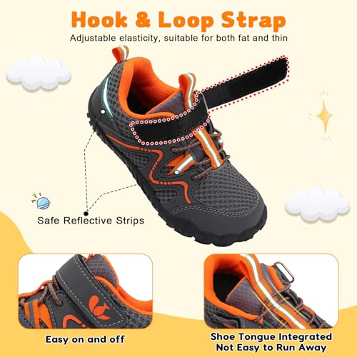 FEETCITY Kids Barefoot Shoes Boys Girls Sneakers Toddler Walking Shoes Kids Hiking Shoe Lightweight Outdoor Tennis Shoe4