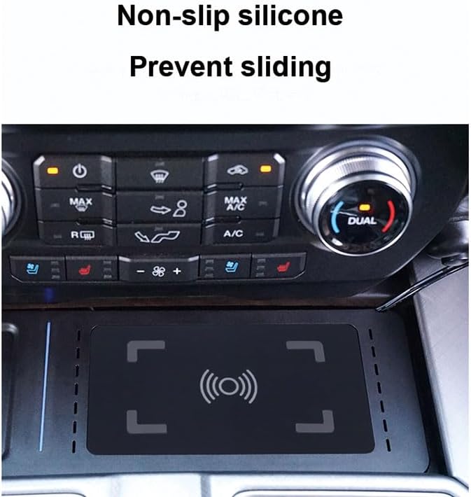 CarQiWireless Wireless Charger for Ford F150 2015-2020 Car QI Wireless Charger Panel Phone Charging Pad 15W (Single Coil)