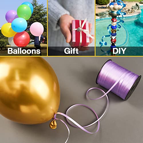Image of PartyWoo Light Purple Curling Ribbon, 500 Yard for Crafts, Balloons, Gift Wrapping, Hair, Florist Flower - Pastel Colored String (1 Roll)