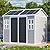 8x6 FT Resin Storage Sheds with Floor Waterproof Outdoor Shed Kit, Outside Plastic Sheds with 2 Windows for Backyard Garden Patio Lawn Tools