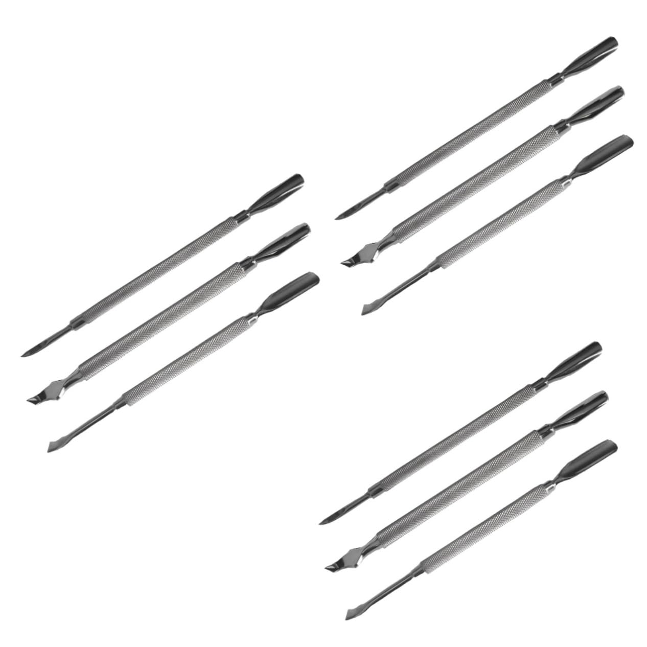 FRCOLOR 9pièces Outils De Manucure Acier Inoxydable Pousse-cuticules Double-face Et Nettoyeur De Vernis à Pratique De Beauté Pour Soins Des