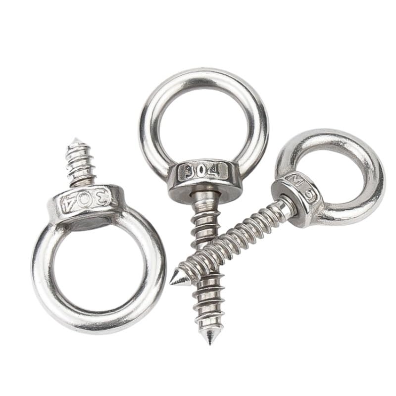 Cáncamo con tuerca, Anillo de hombro Pernos de ojo M4M5M6M8 Anillo de suspensión de acero inoxidable 304 Tornillos autorroscantes con ganchos de anillo redondo Anillo de ojo de oveja autoperforante(M8
