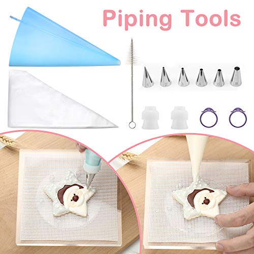 image for Kasmoire 188pcs Cookie Decorating Supplies Kit(ALL-IN-ONE),with 12pcs 