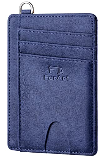FurArt Slim Minimalist Wallet, Front Pocket Wallets, RFID Blocking, Credit Card Holder for Men & Women-Royal Blue