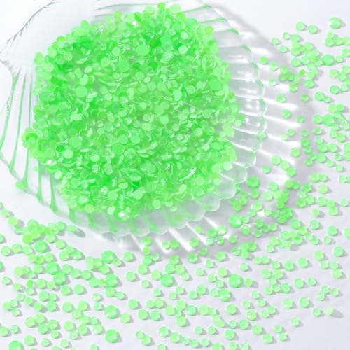 Image of Mocha Lt.Green Flatback Rhinestones, Glass Rhinestones for Nail Art and Craft, Glue Fix, Loose Crystal Gemstones(Mocha Lt.Green, SS12, 1440pcs, 2.9-3.0mm)