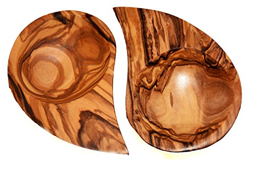 Lot de 2 bols à tapas en bois d'olivier