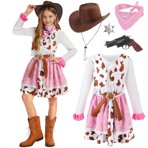 BuntWunder Kostüm Cowgirl für Kinder, Karneval Cowgirl Kostüm Mädchen Jungen, Cowgirl Karnevalskostüm Kleidung Verkleidung...