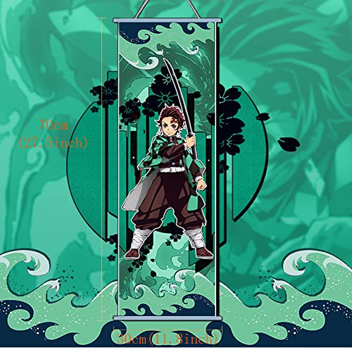 Japanese Anime Kamado Nezuko Tanjirou Cosplay Wall Scroll Poster Canvas Hanging Paintings For Indoor Decoration(One Size,Ta) #TOP1