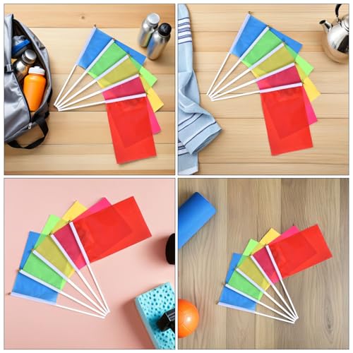 Drapeaux à main multicolores 20x28 cm pour animation extérieure de fête - 4