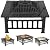 ZENY 32" Outdoor Fire Pit Square Table Metal Firepit Table Backyard Patio Garden Stove Wood Burning Fireplace w/ Waterproof Cover, Spark Screen and Poker